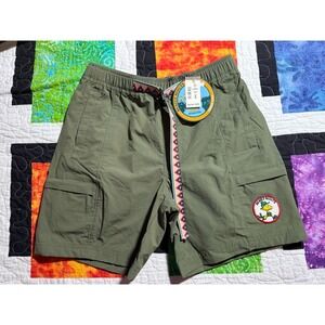 Aeropostale Peanuts Camp Snoopy Cargo Scouts Shorts Mens XS Green Belted NWT